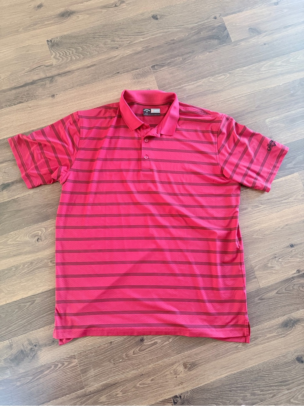 Callaway Pink Striped Polo Shirt